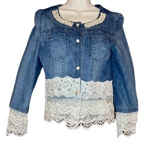L.X.X.Y Denim Jacket with pearl accents